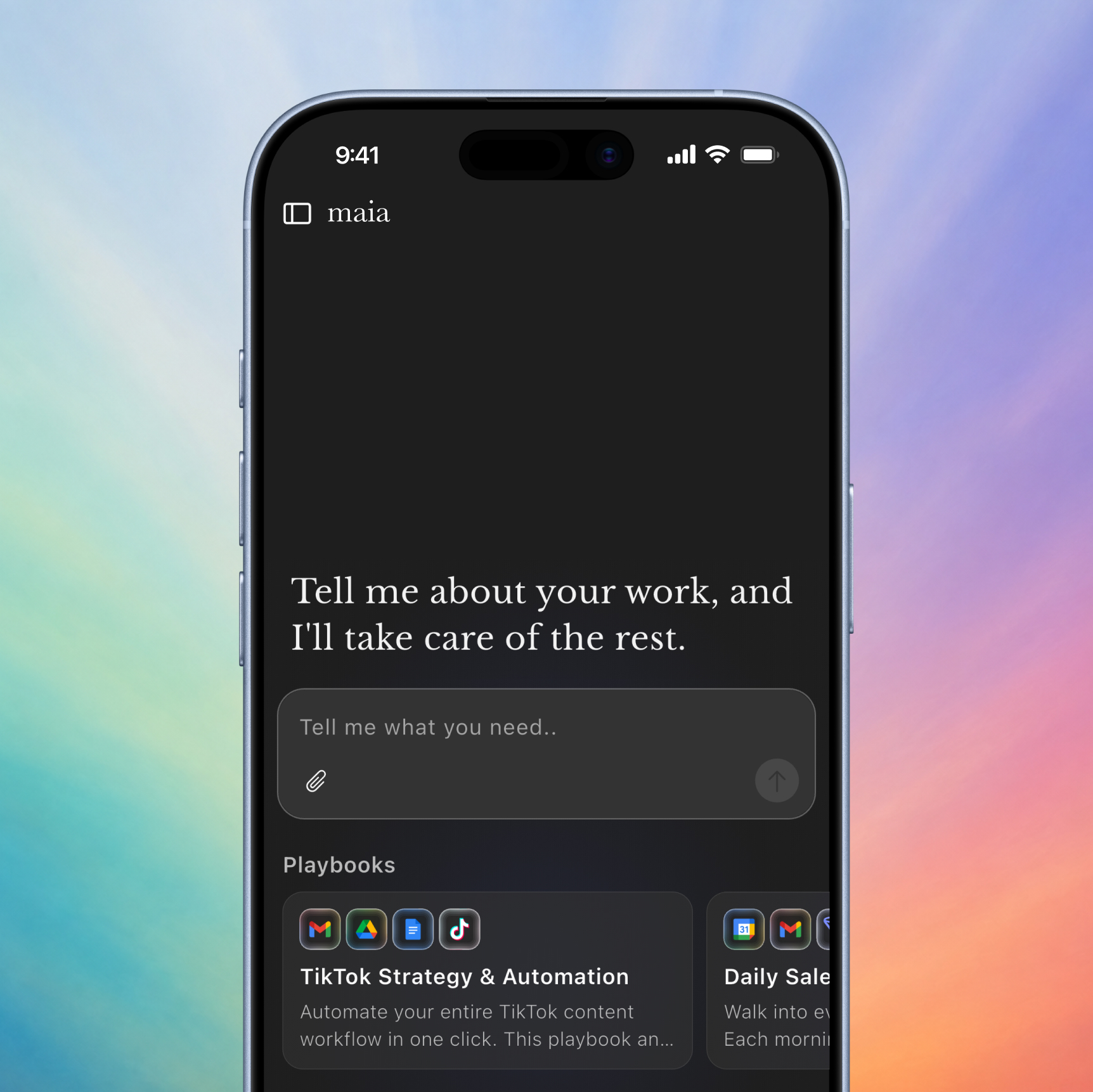 Maia mobile app preview